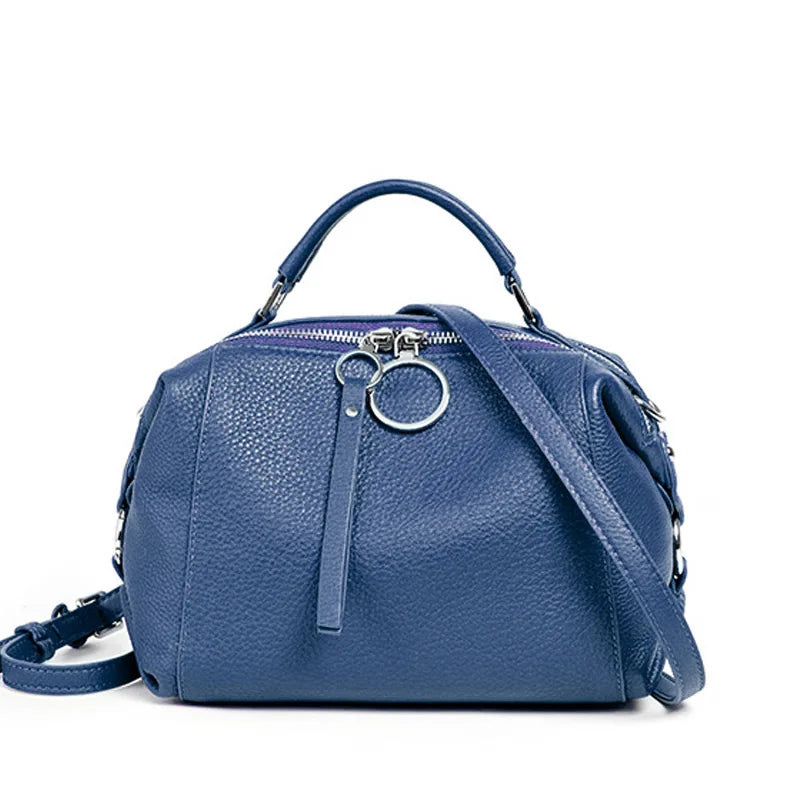 sac bandouliere cuir femme bleu petrole