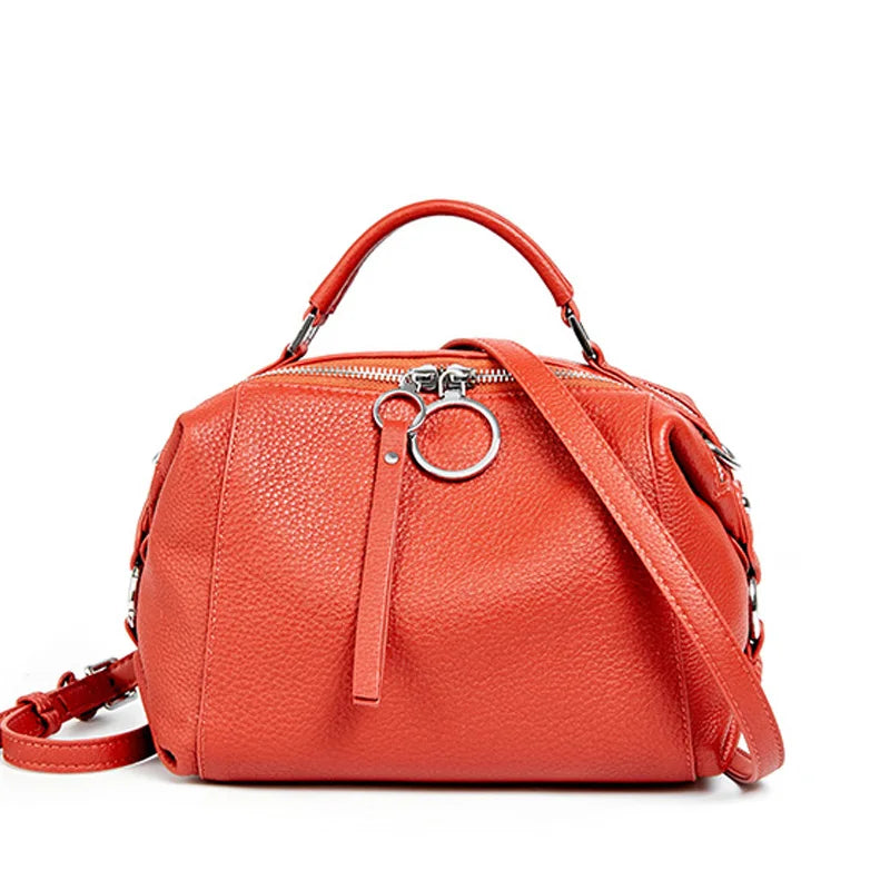 sac a main orange bandouliere en cuir de vache