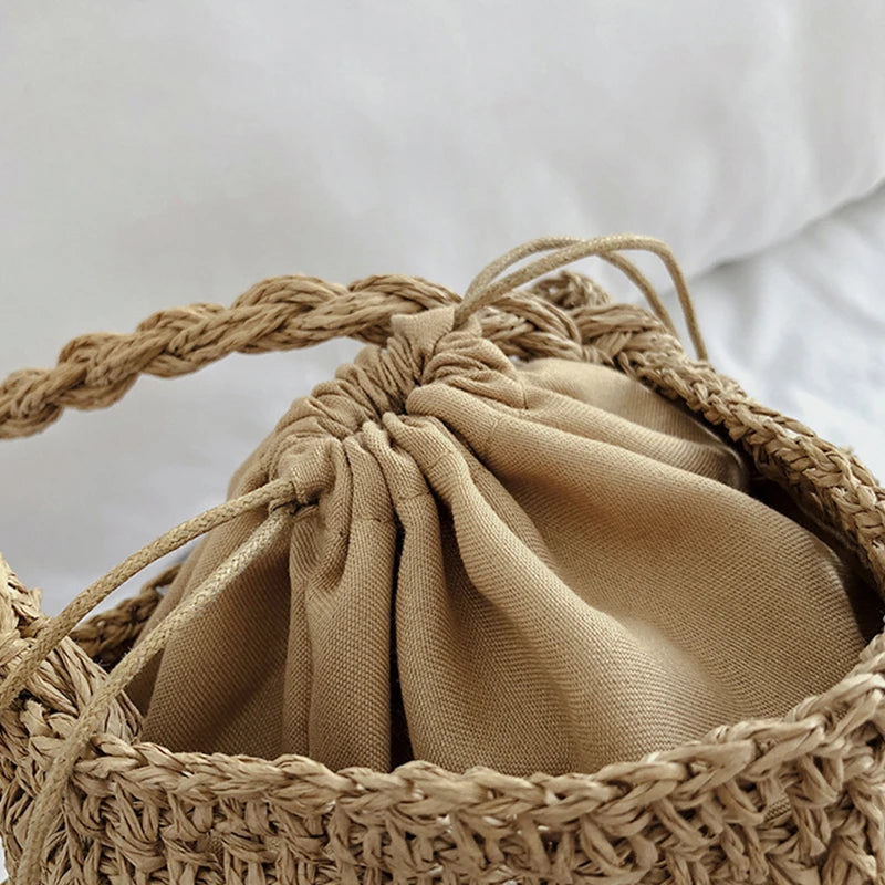sac seau en paille double