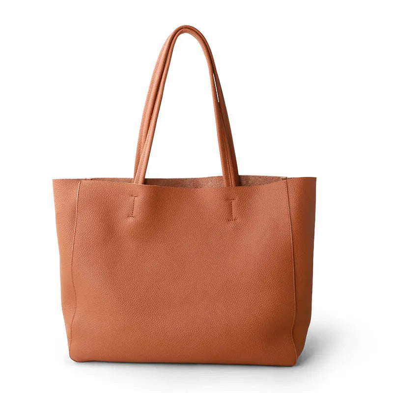 grand sac a main cuir graine camel