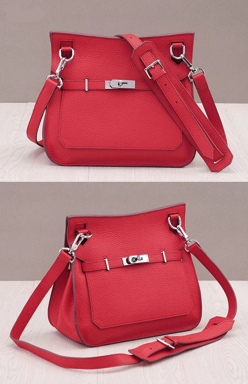 sac luxe femme en cuir rouge