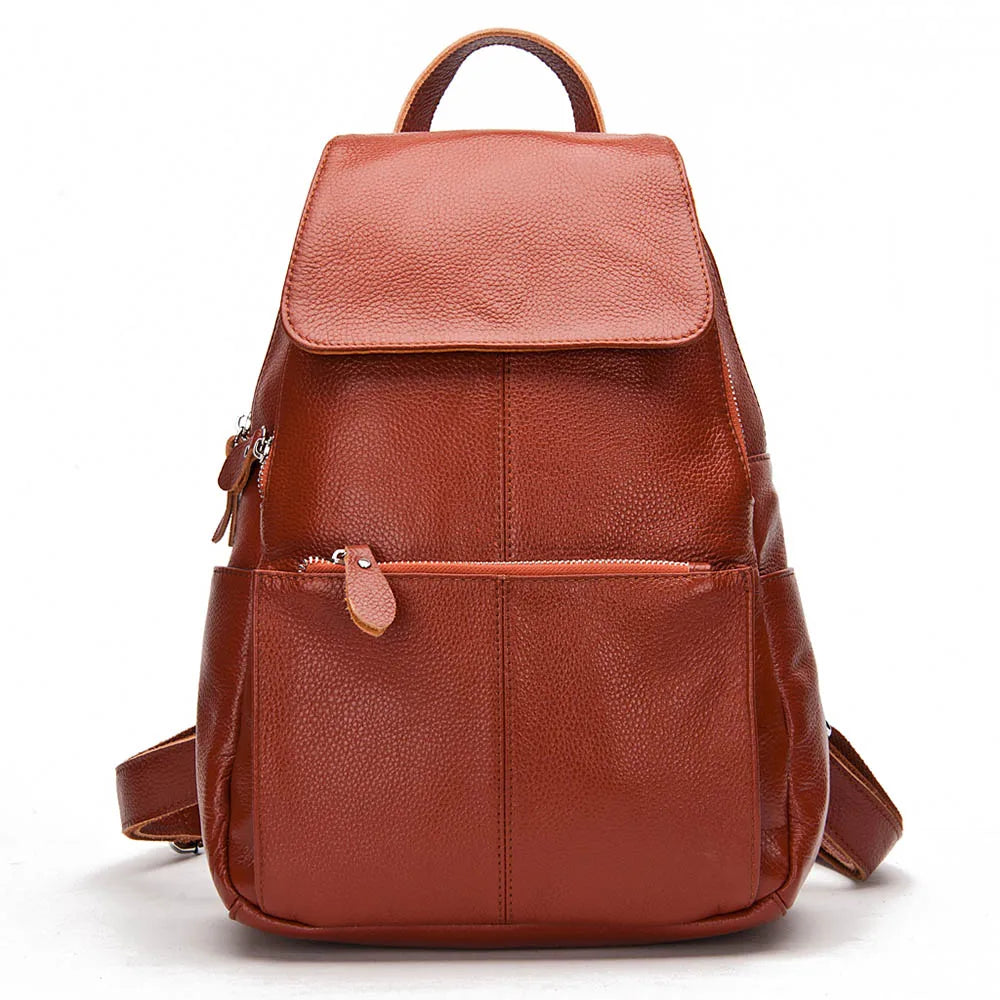 sac a dos marron pour femme en cuir 
