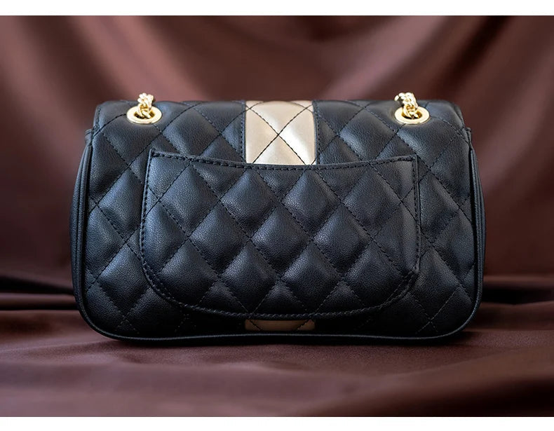 dos du sac matelasse bandouliere cuir noir