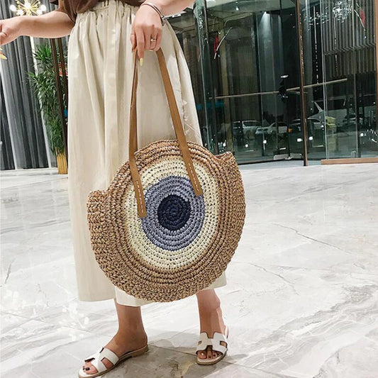 sac de plage tendance avec anse en similcuir