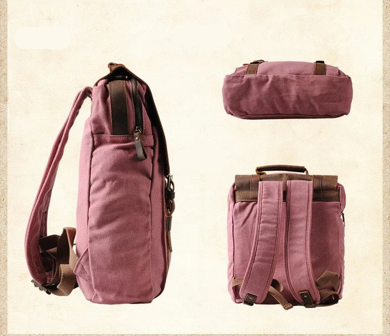 sac a dos cuir et toile femme