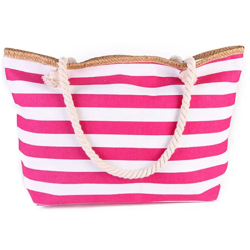 sac de plage avec fermeture éclair rose