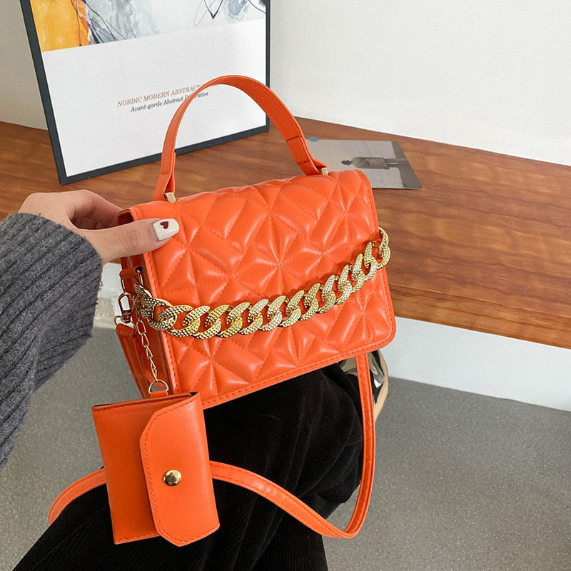 sac a main carre orange