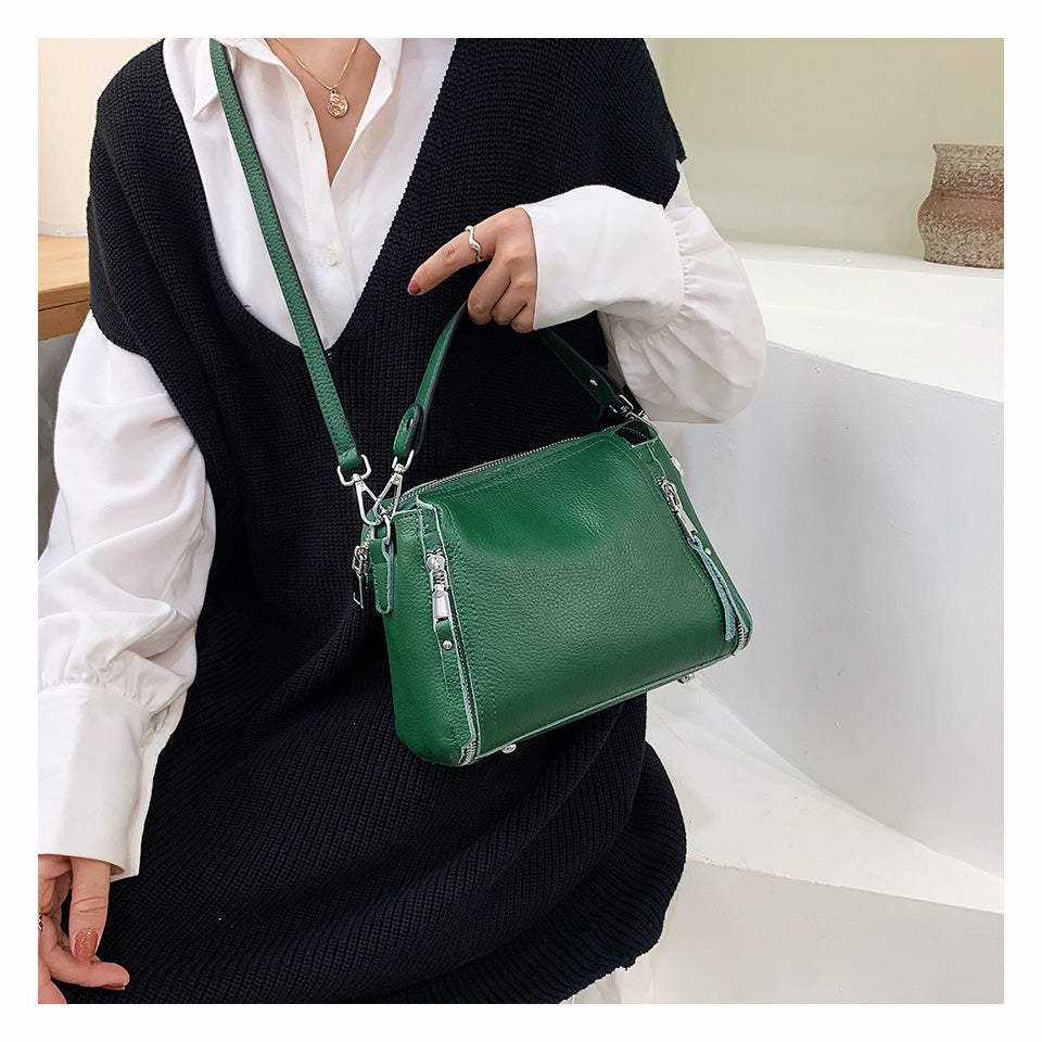 Sac a discount main vert bouteille