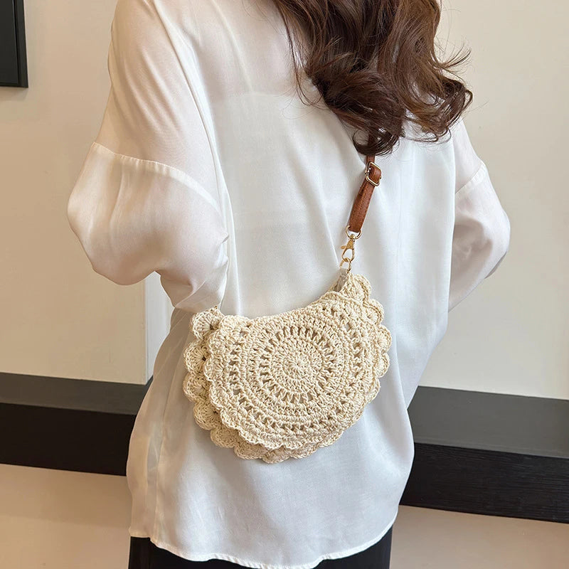sac bandouliere en crochet ecru