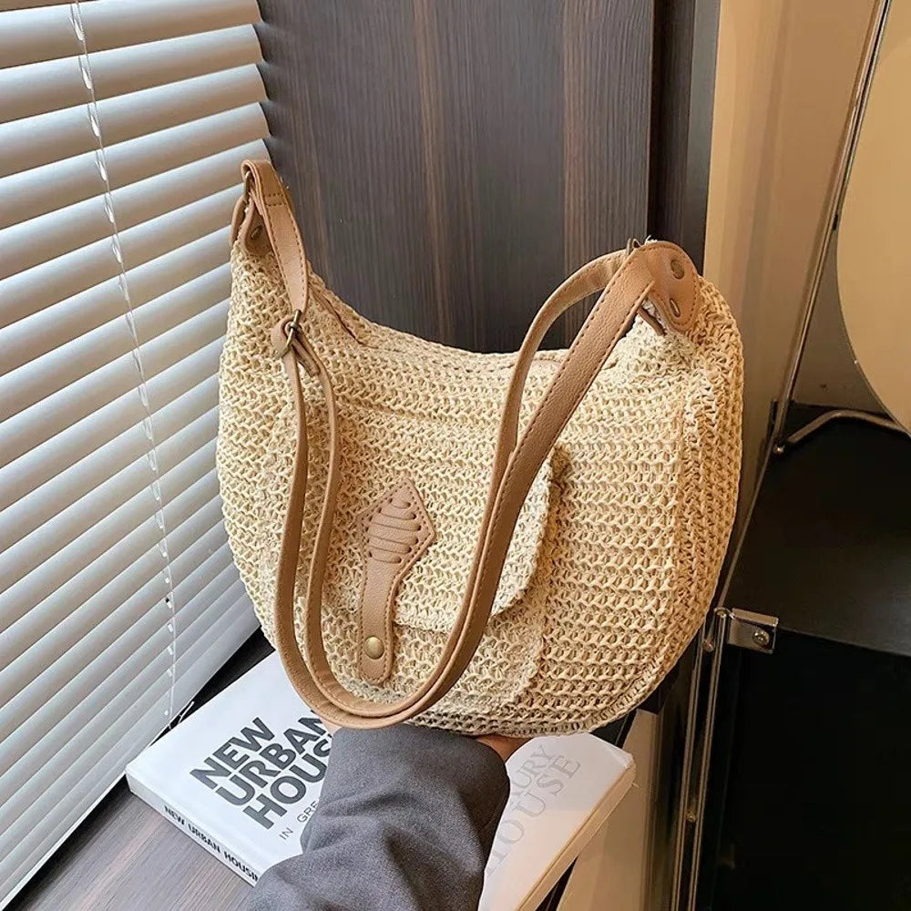 sac ete paille bandouliere