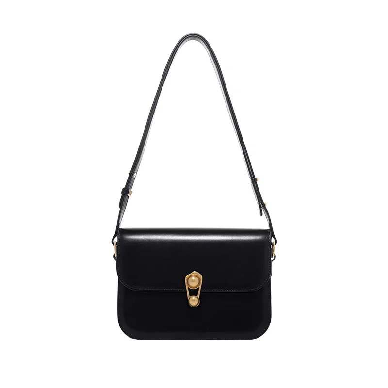 sac a main en bandouliere en cuir noir