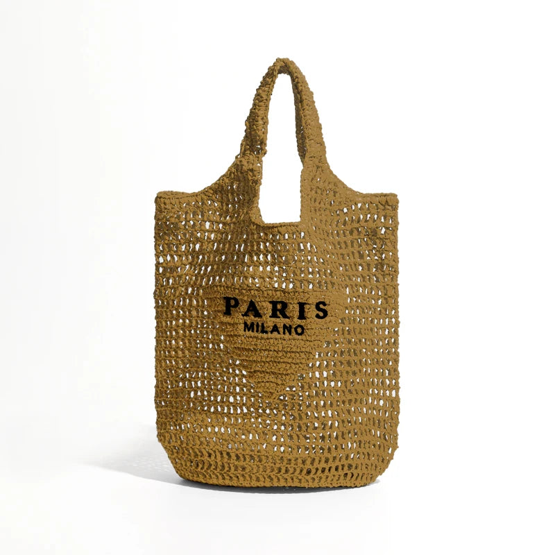 sac de plage paille marron