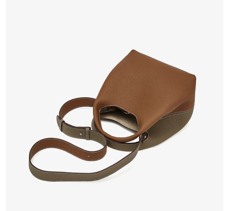 sac a main femme cuir luxe bicolore de couleur marron