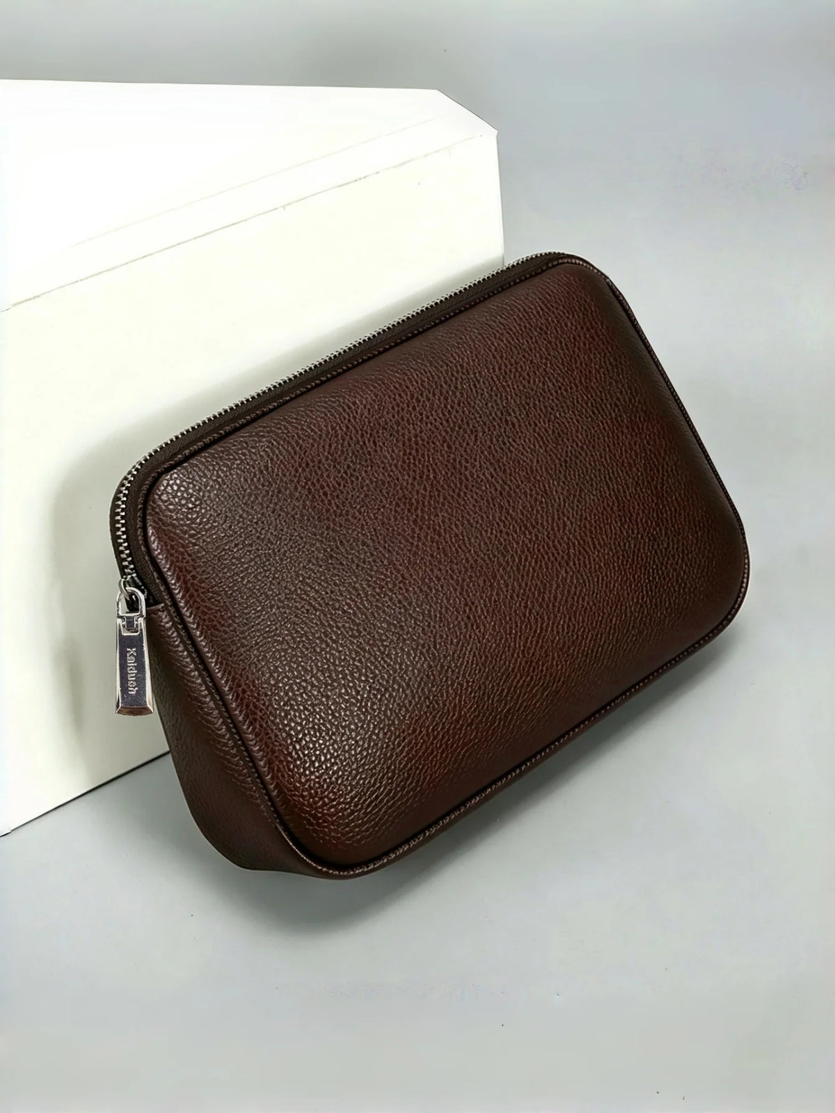pochette synthétique marron portefeuille homme