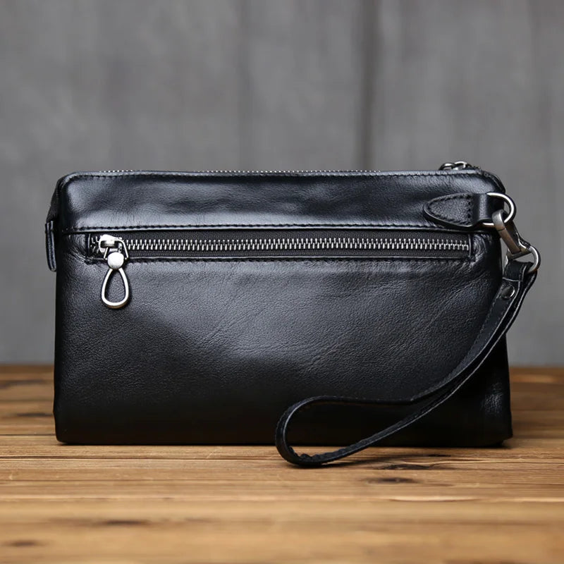 pochette homme cuir  avec zip