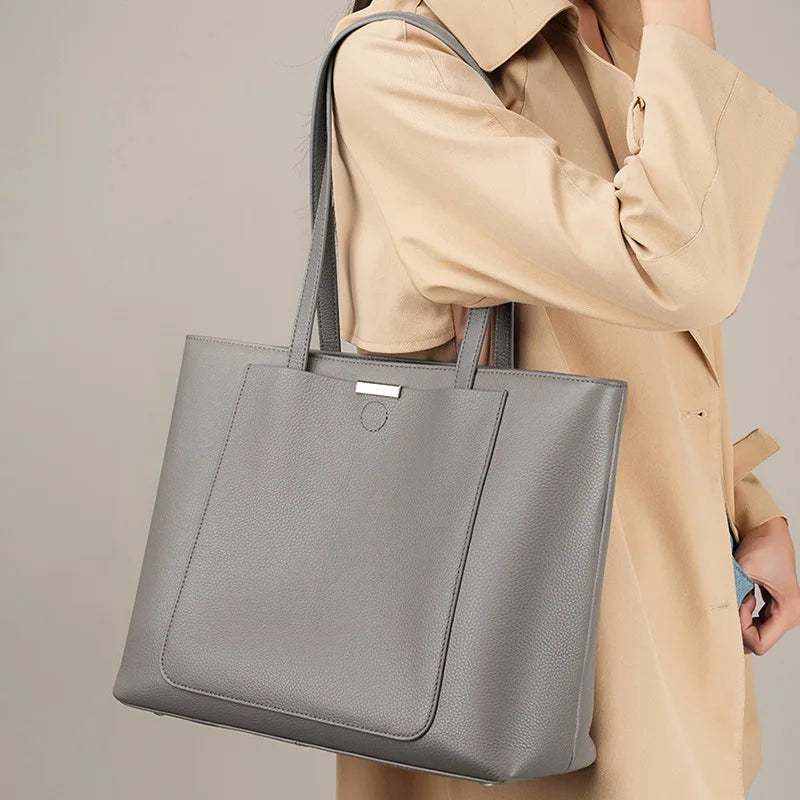 sac en cuir pour les cours gris 