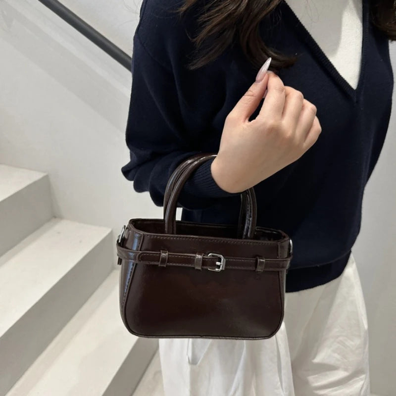 petit sac a main marron fonce