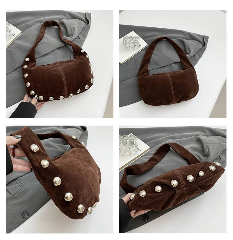 sac en suédine porté épaule
