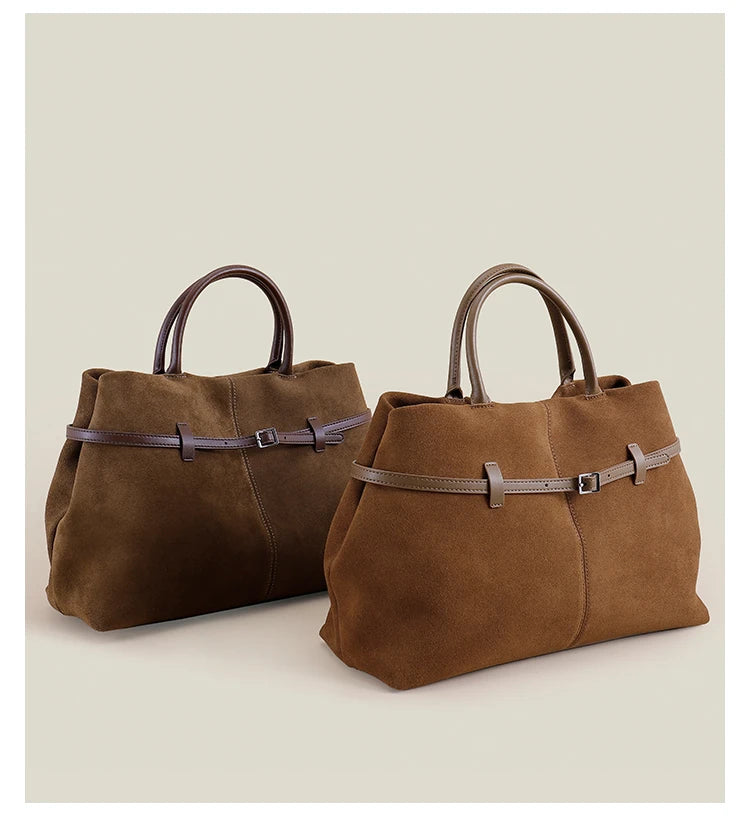 sac cabas daim et cuir