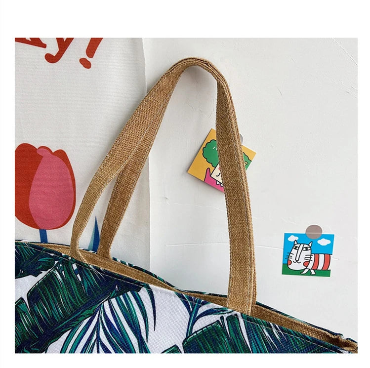 sac de plage coloré en lin