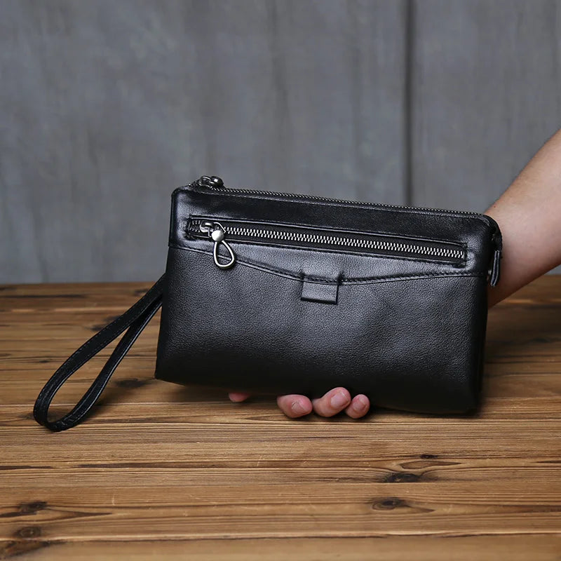 pochette homme cuir veritable