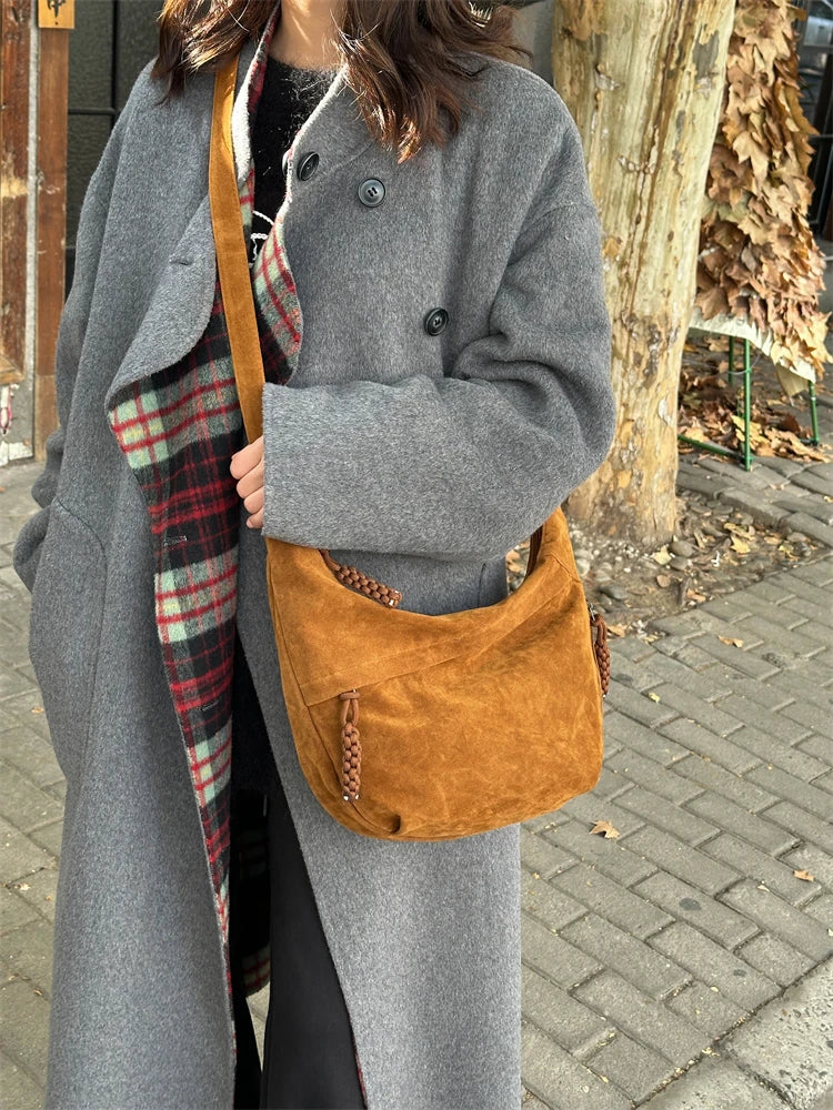 sac en daim besace camel