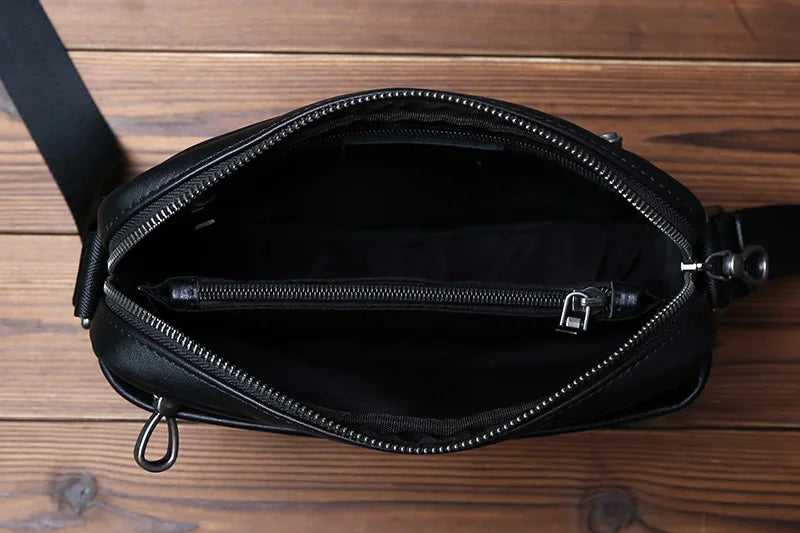 interieur du sac bandouliere homme noir