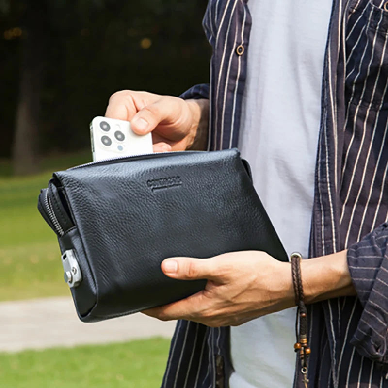 pochette homme luxe noir