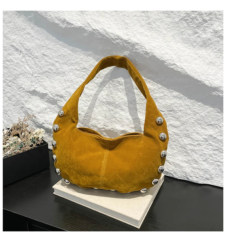 sac epaule en daim camel