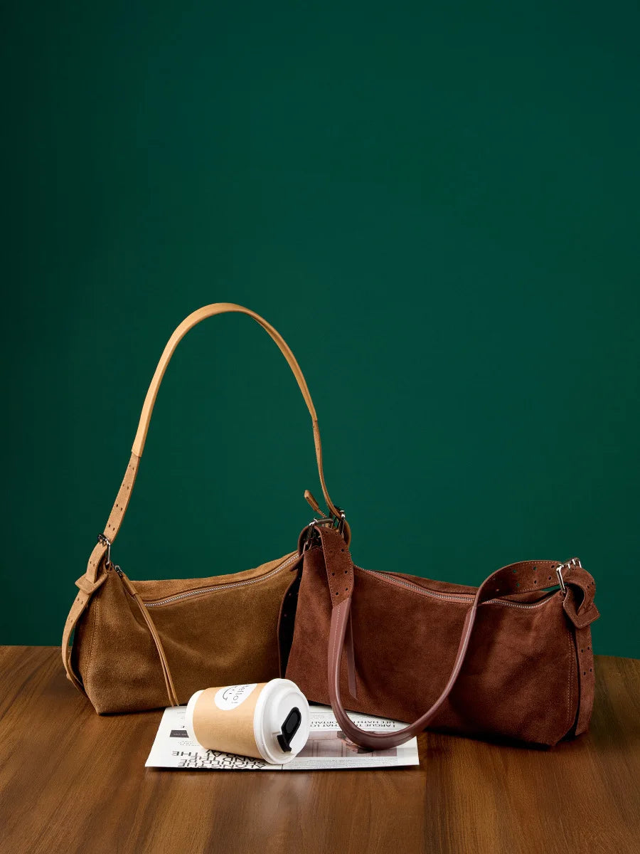 sac en daim pour femme marron hiver