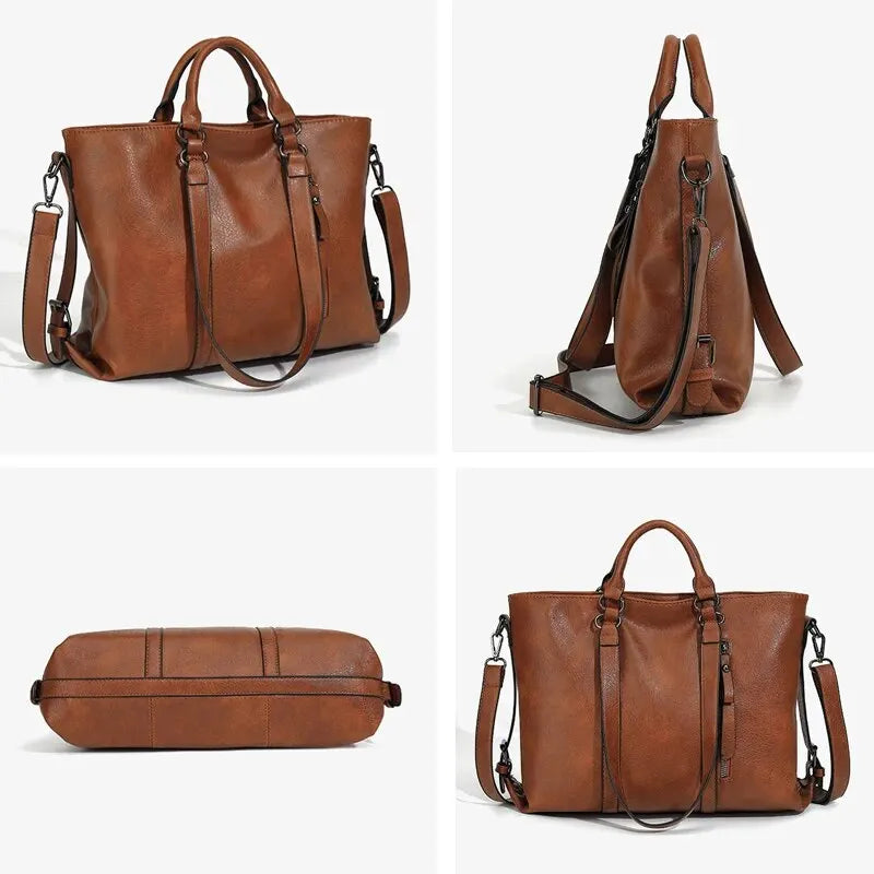 sac de cours marron en similicuir