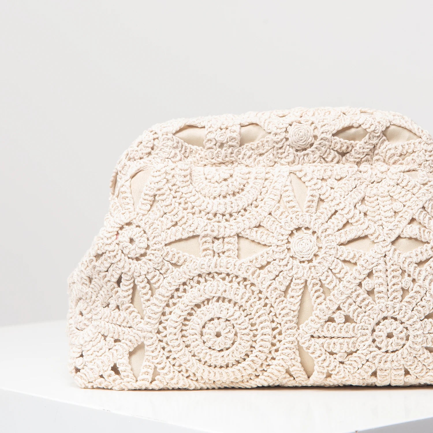 pochette bohème écru
