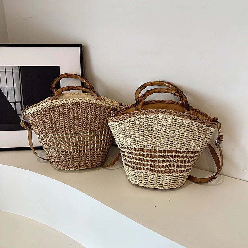 sac en paille luxe ete