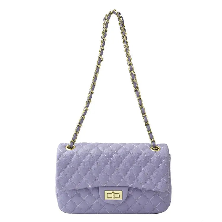sac bandouliere matelasse femme violet