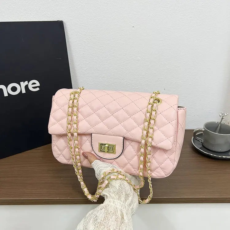 sac bandouliere matelasse rose