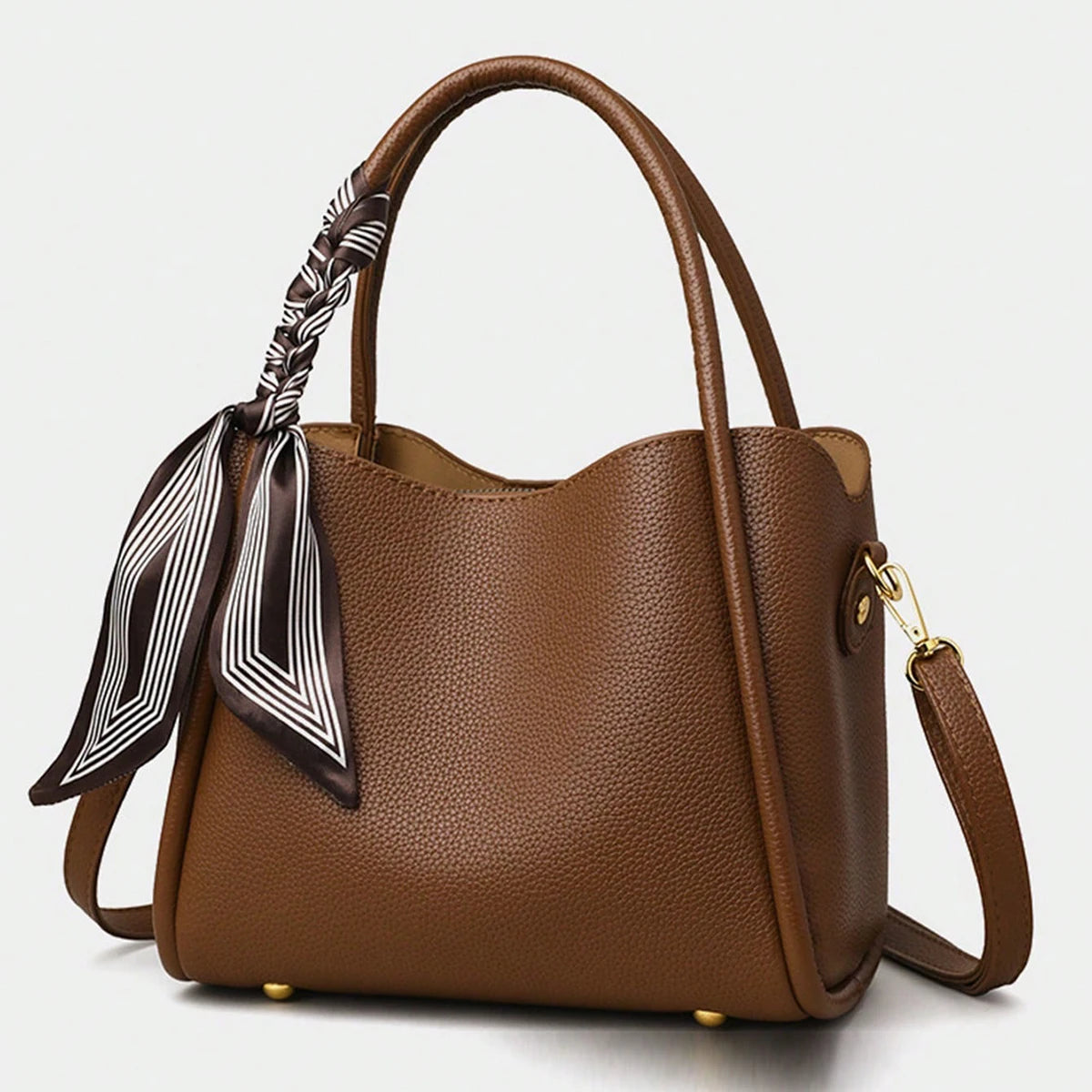 sac a main luxe marron en similicuir