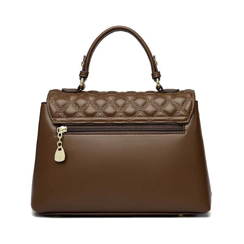 dos du sac a main bandouliere matelasse marron