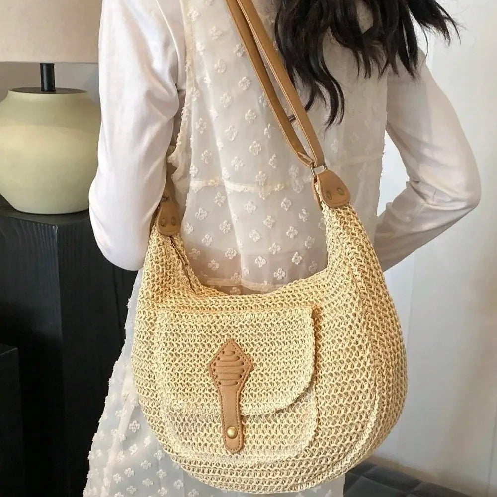 sac ete paille beige