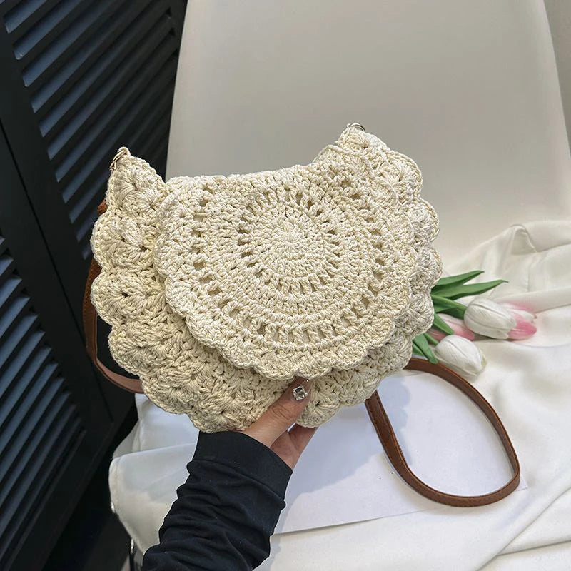 sac bandouliere en crochet a rabat