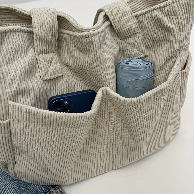 sac cabas en velours a poches