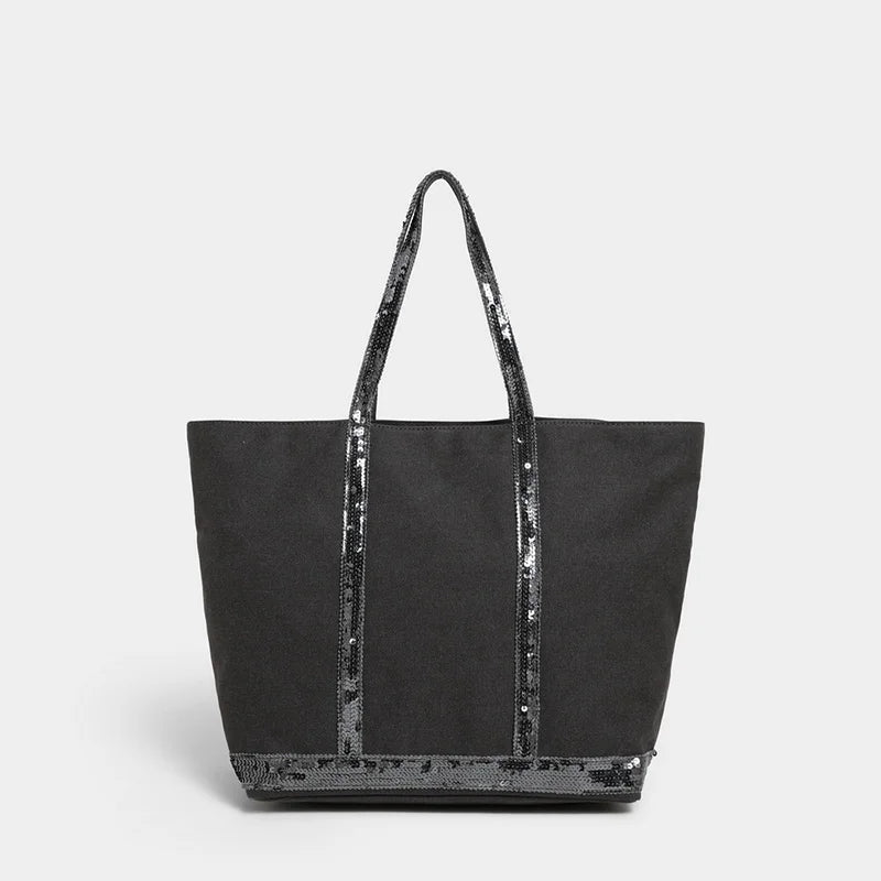 grand sac cabas avec fermeture eclair gris fonce