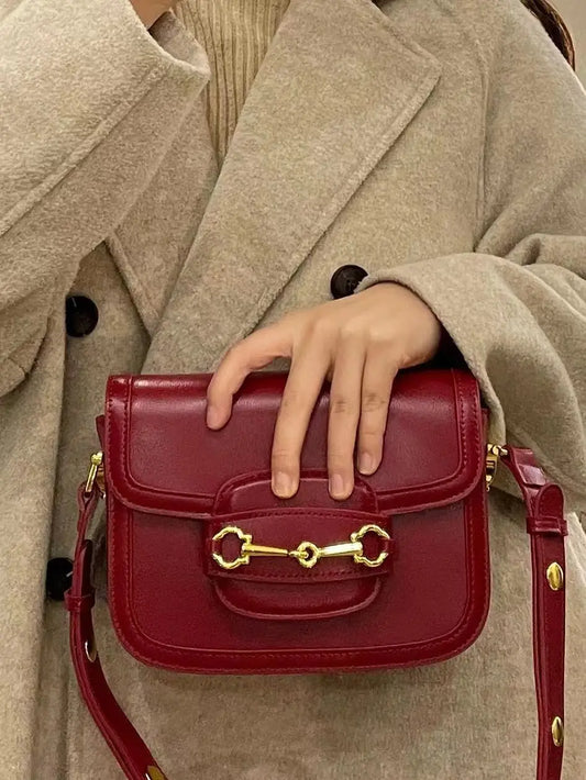 sac bandouliere rouge en similicuir