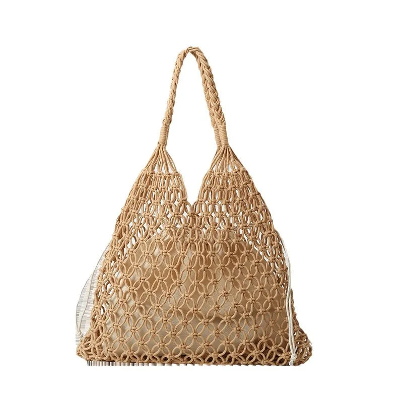 sac crochet femme beige