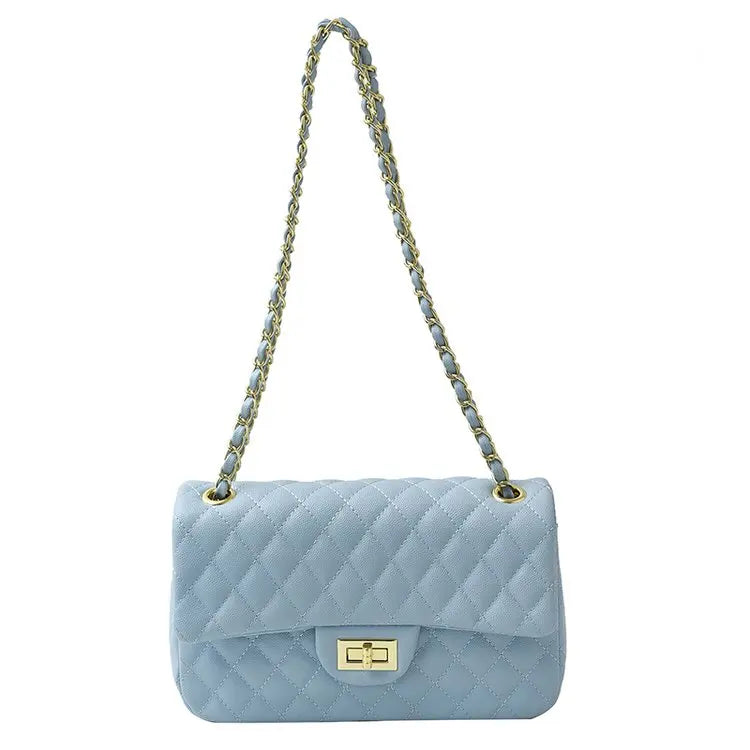 sac bandouliere matelasse femme bleu