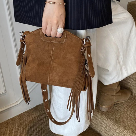 sac bandouliere daim