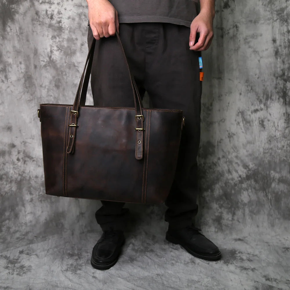 sac en cuir pour ordinateur marron
