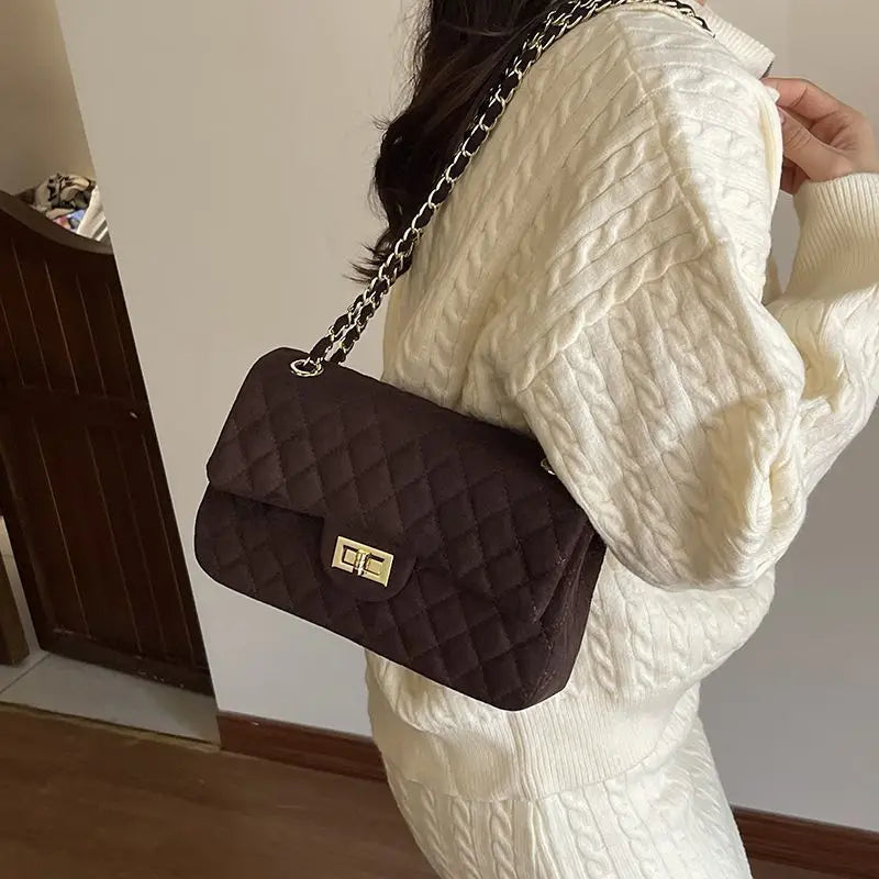 sac bandouliere avec chaine marron