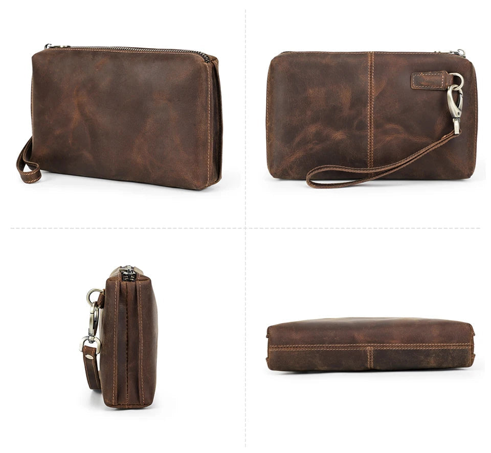 detials de pochette pour homme cuir