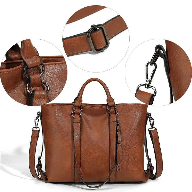 details du sac de cours marron elegant