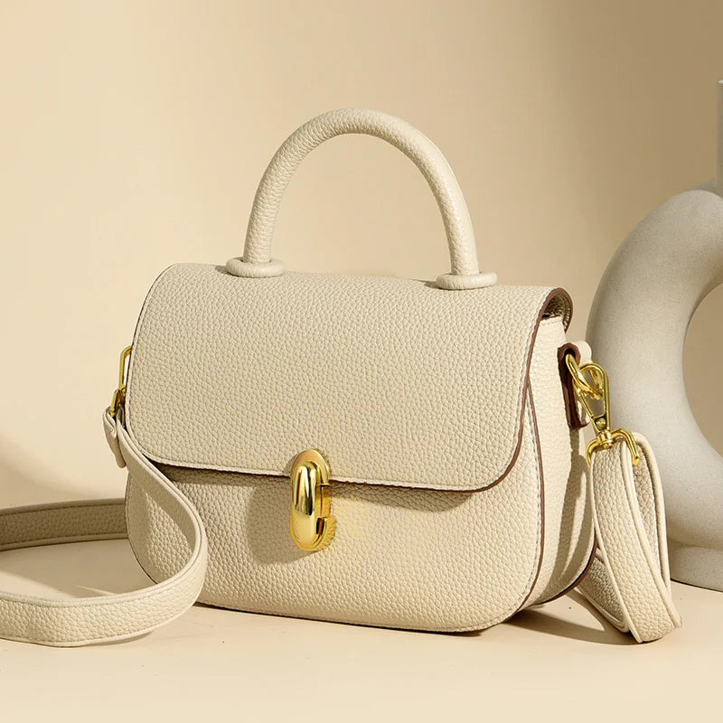 sac de luxe en cuir fendu grainé blanc